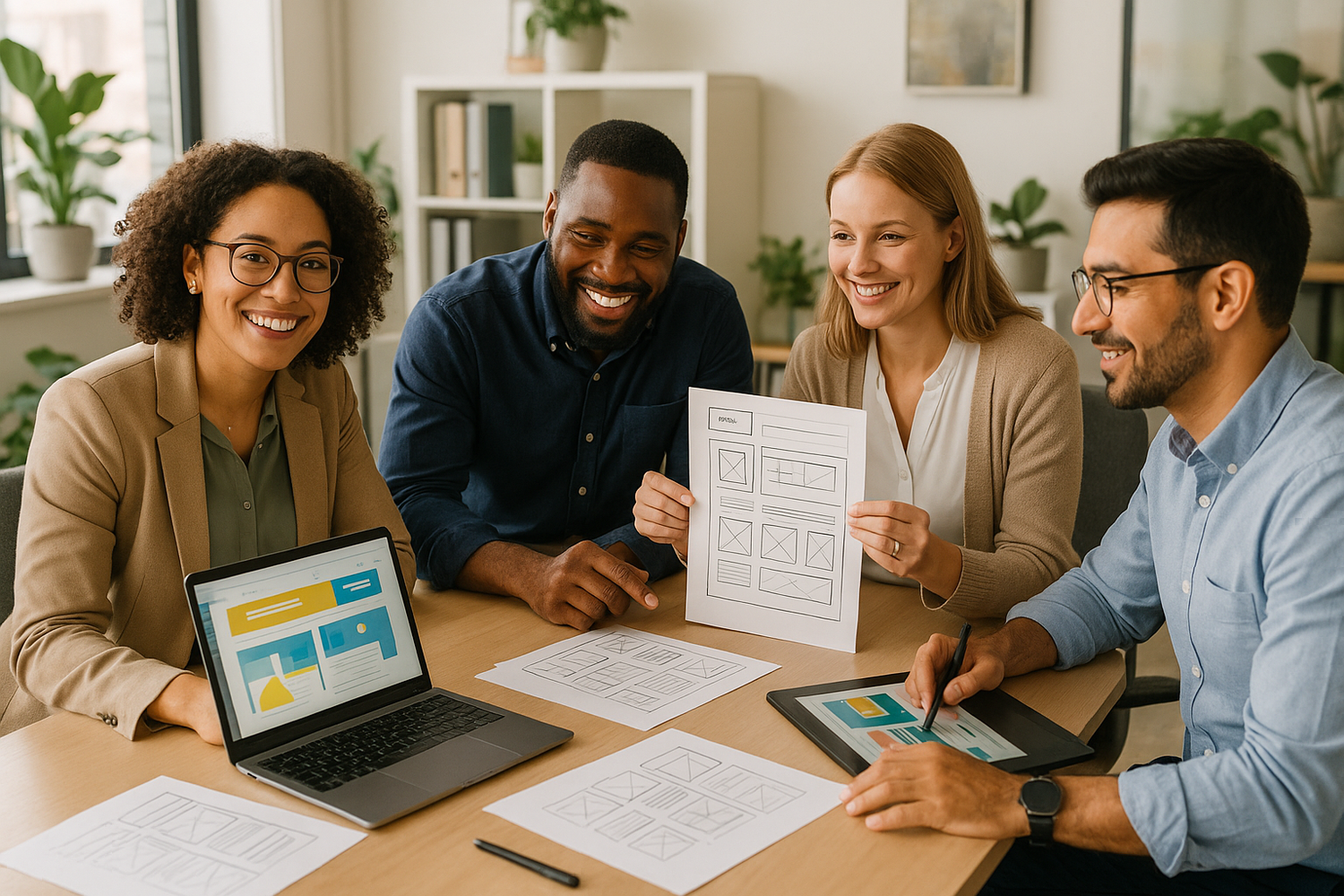 create an image of a trust worthy team of web designers